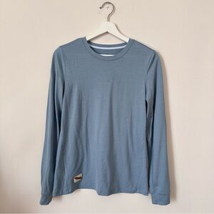 Tracksmith Harrier Long Sleeve Merino Wool Running Top Slate Blue Siz